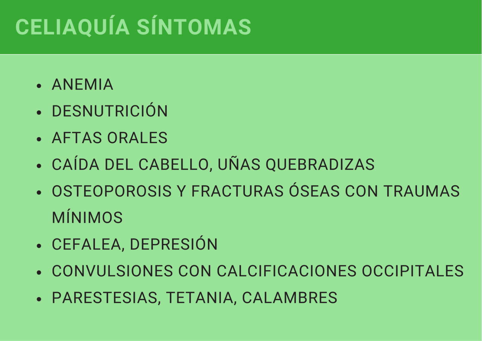 Síntomas de la celiaquía